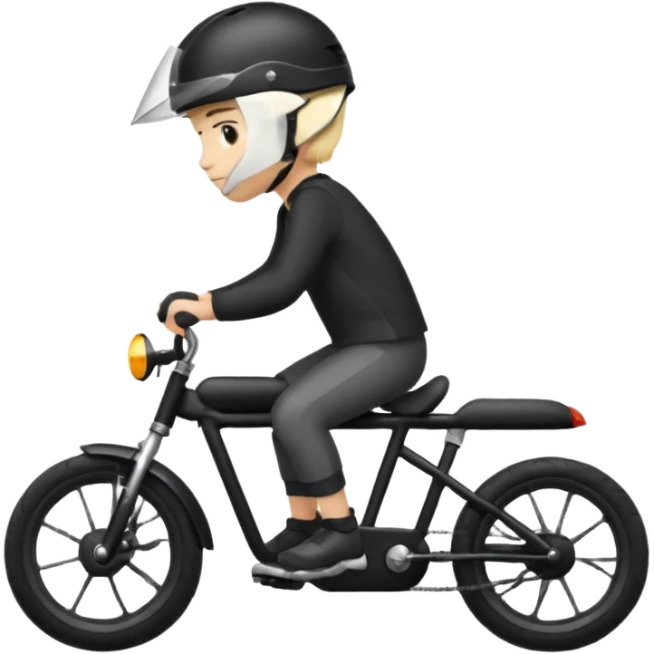 bike riding black bike blonde hair boy helmet emoji