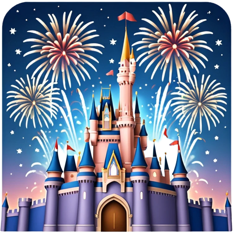 Disney world castle with fireworks emoji