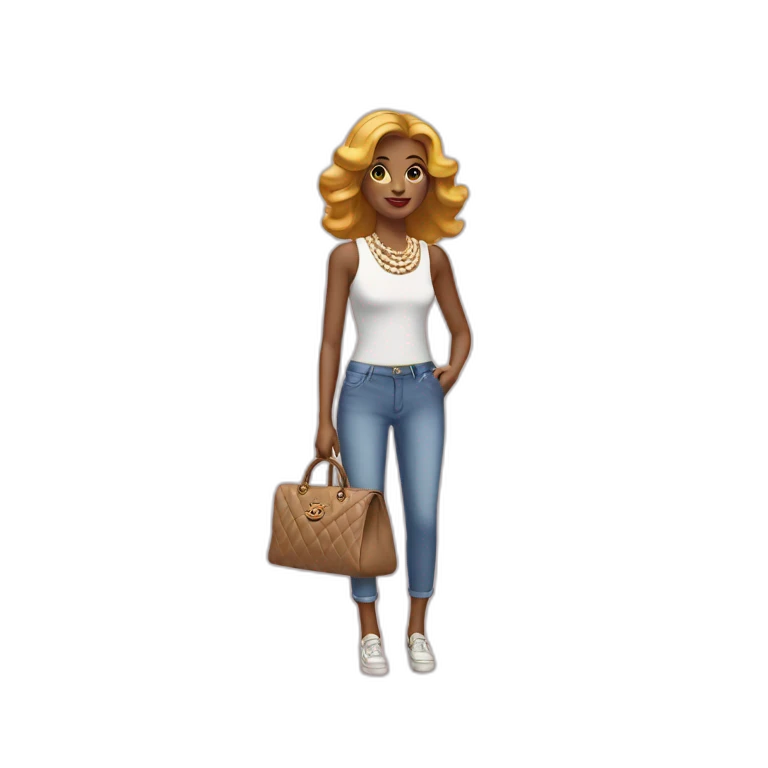 Femme avec un sac chanel emoji