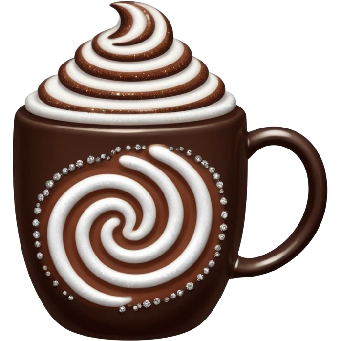 Hot cocoa in beautiful sparkly mug emoji