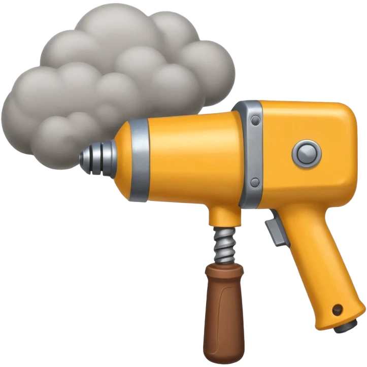 Pneumatic hammer swinging and dust cloud emoji