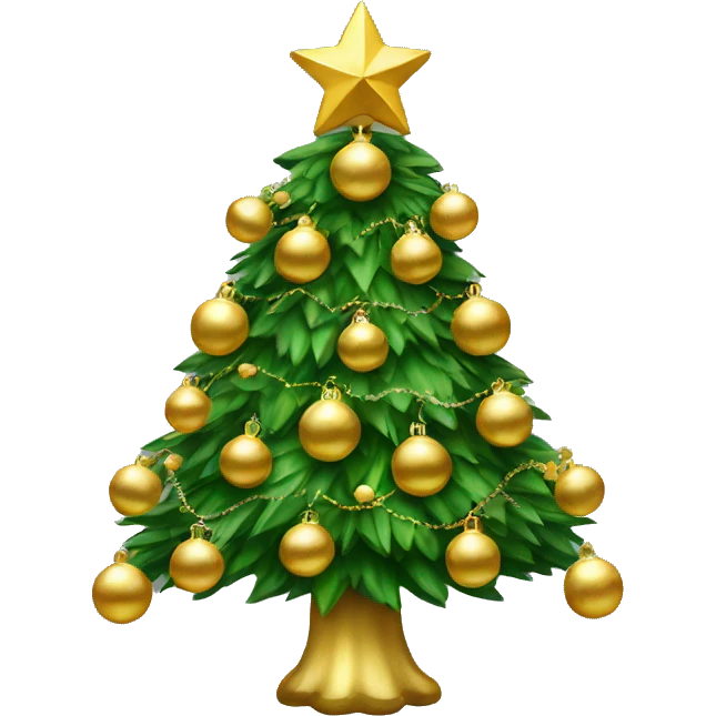 Christmas tree with gold ornaments  emoji