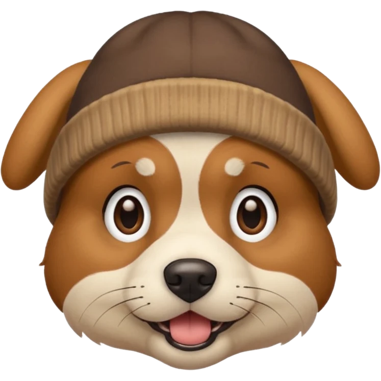 dog wearing beenie emoji