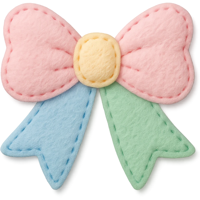 fluffy bow, soft and plush, pastel colors emoji