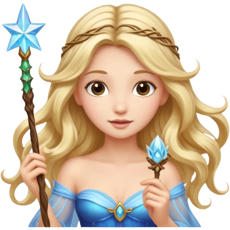 beautiful-haired fairy with a wand emoji