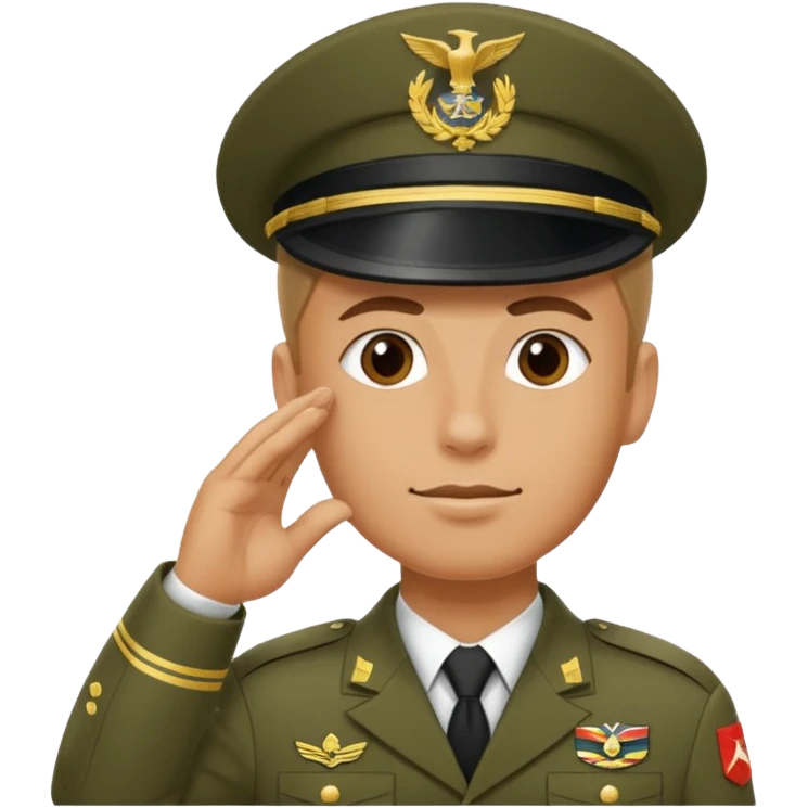 Soldat in uniform der salotiert und den Buchstaben S.A.S emoji