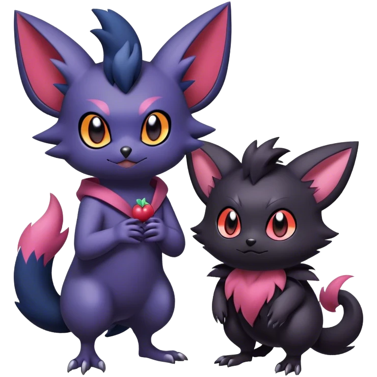 Edgy Cool Cute Kawaii Noibat-Zorua-Pokemon Full Body emoji