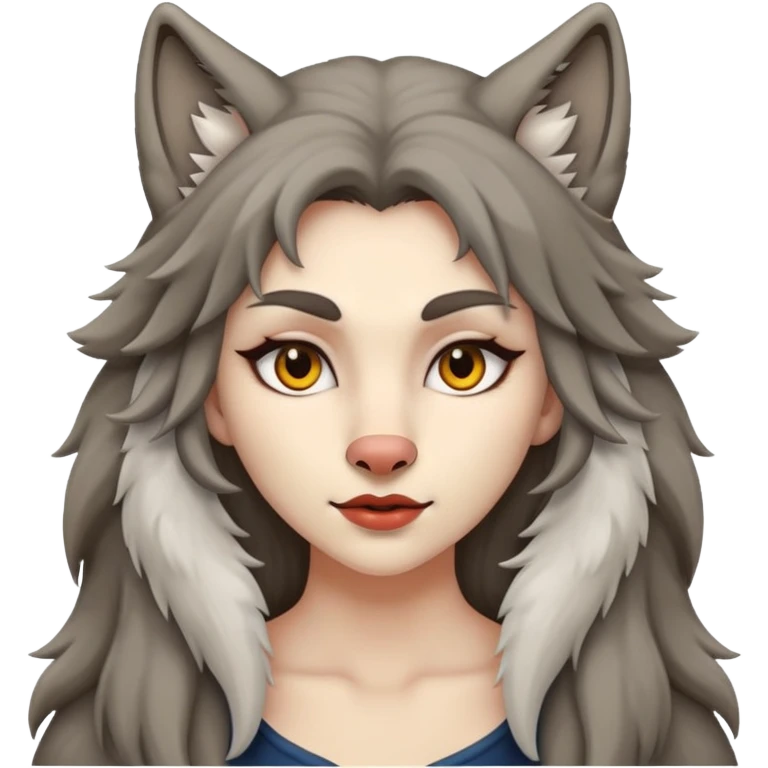Wolf but the half women emoji