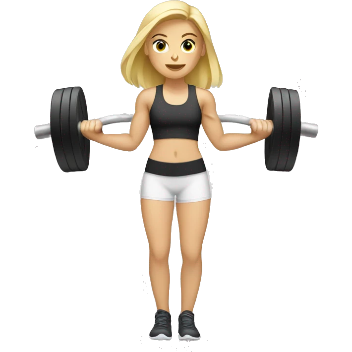 Blonde Girl lifting weights emoji