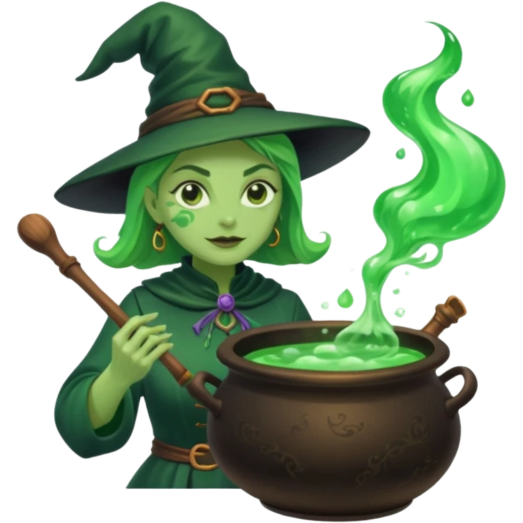 green witch cooking potion emoji