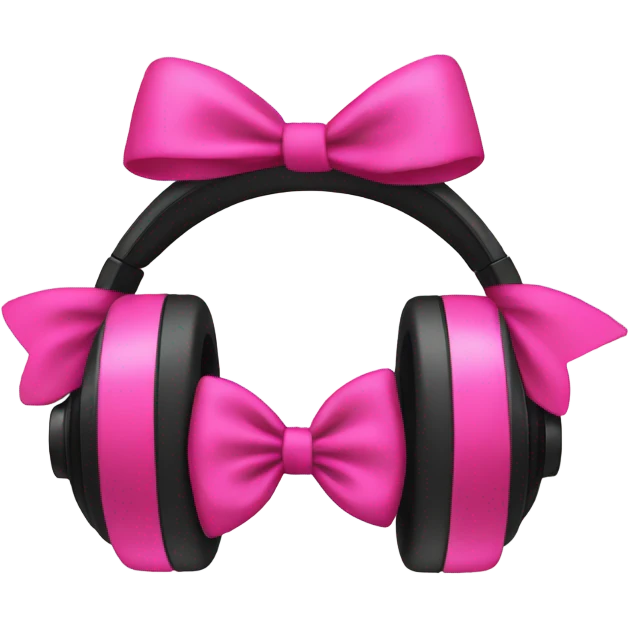 headphones with pink bow emoji
