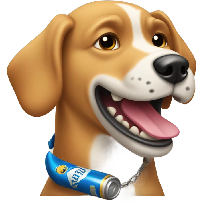 Dog drinking a beer emoji