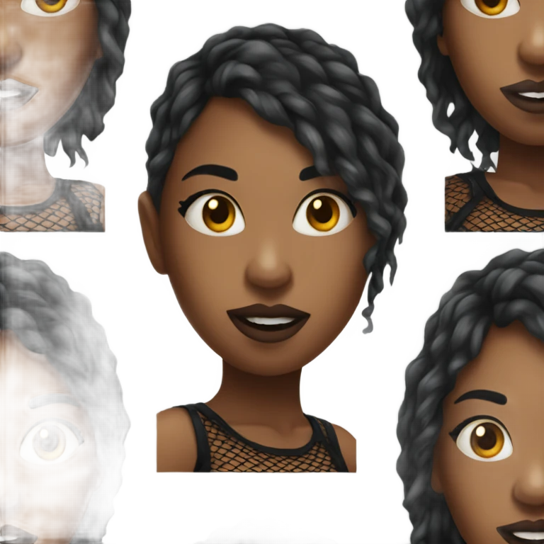 realistic girl in fishnets emoji