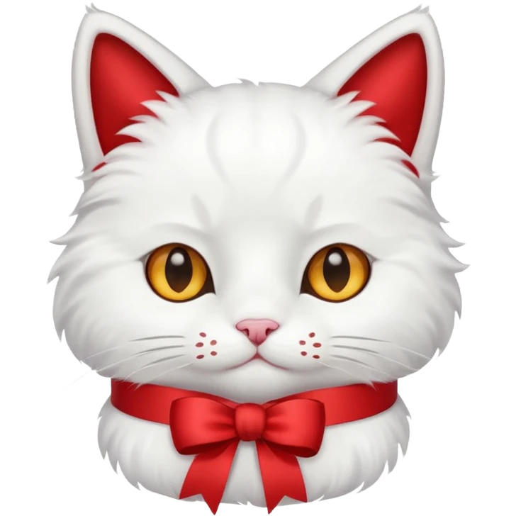 White cat with ribbon emoji
