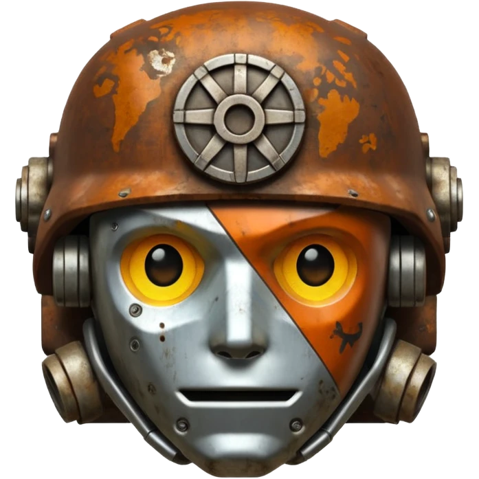 create ultra realistic metal rust-clear gear emoji