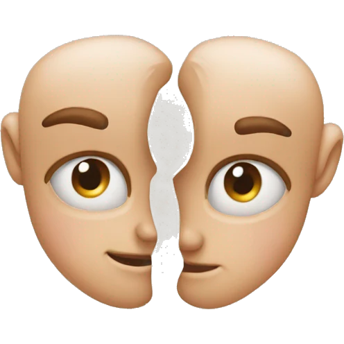 a left ear and right ear combined to make a heart shape emoji