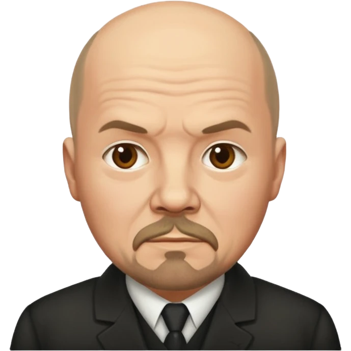 Vladimir Lenin emoji with recognizable bald head, short beard, stern expression, simple apple-style emoji emoji