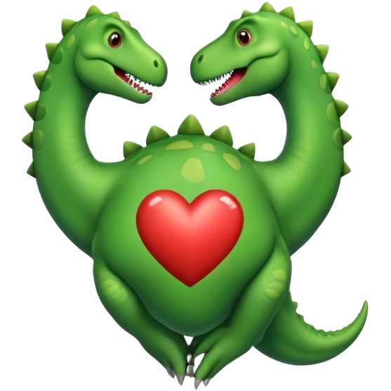 heart-shaped hands of a dinosaur emoji