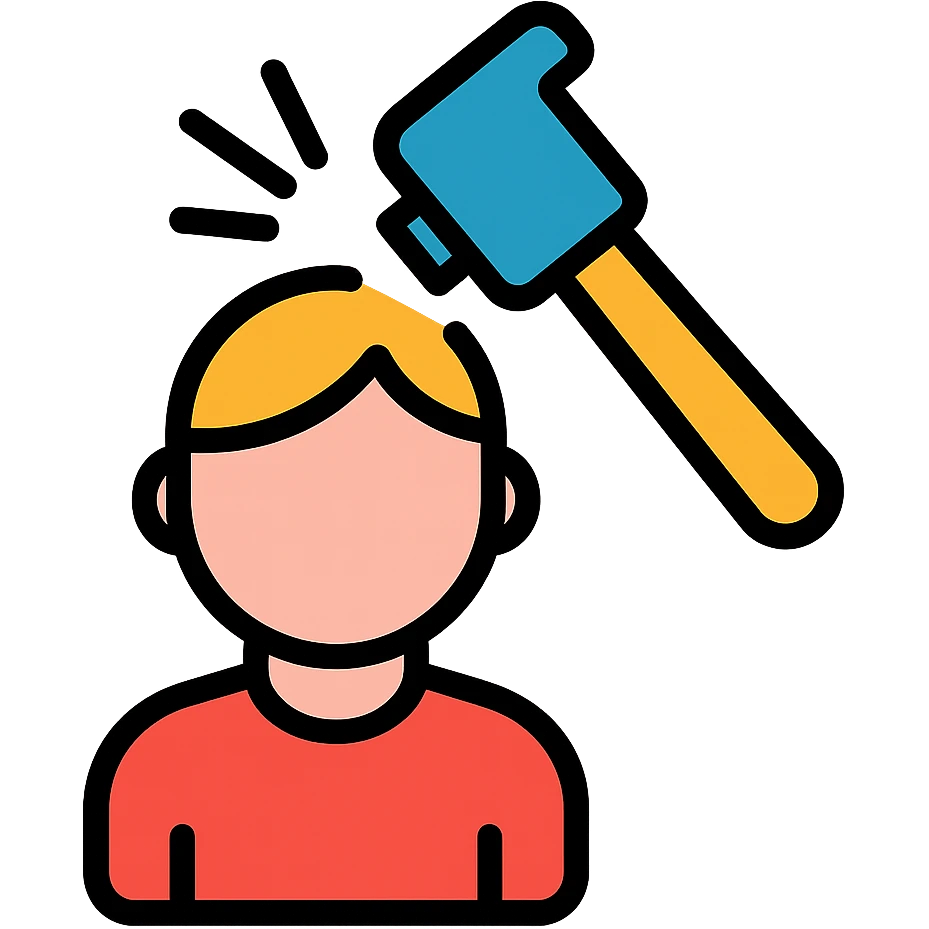 head being hit by a hammer colored icon emoji
