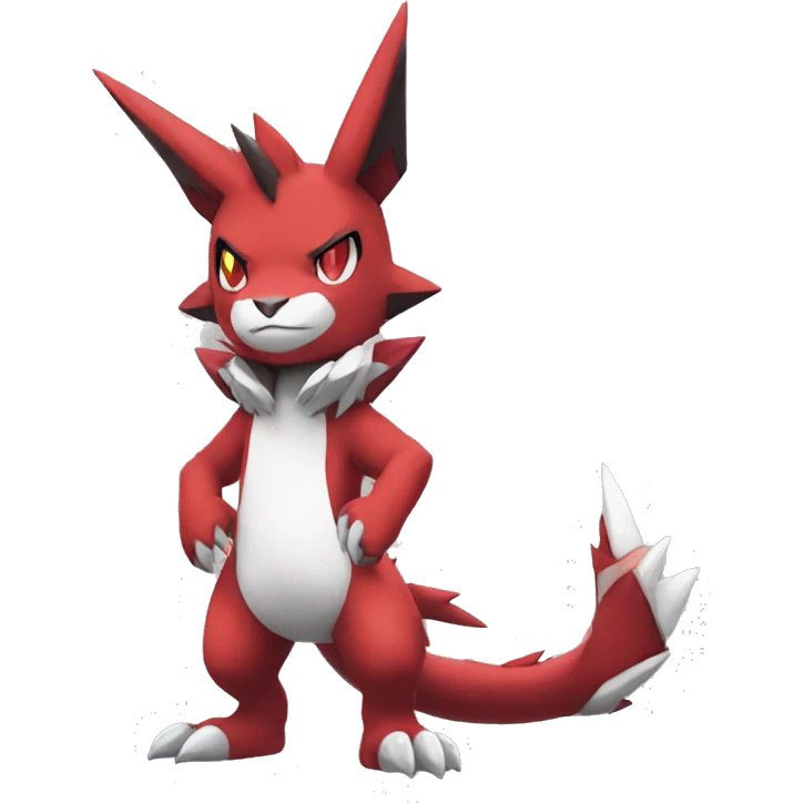 Full body cute cool Guilmon-Zoroark-Zangoose emoji