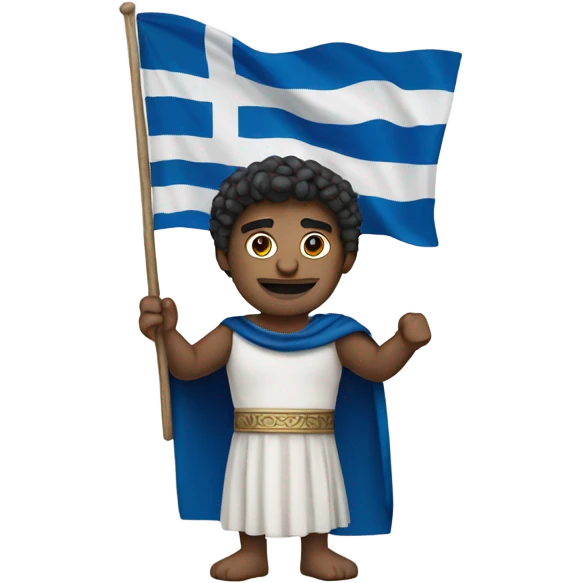 greek  strong  with Greek flag 1 zu 1 emoji