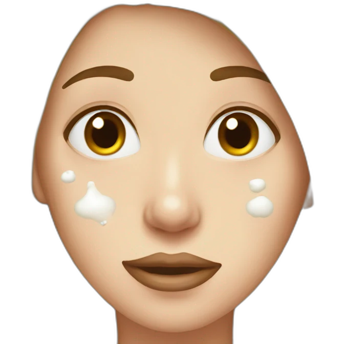 female face with large milk stains emoji