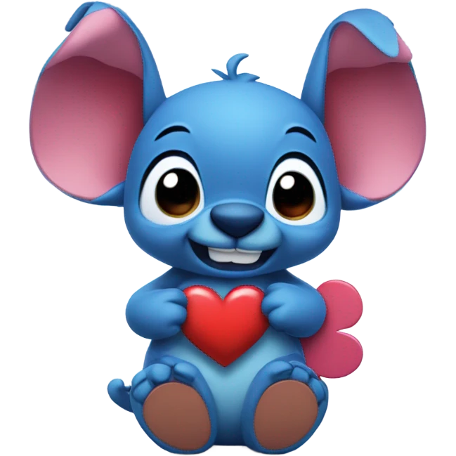 Stitch with heart emoji