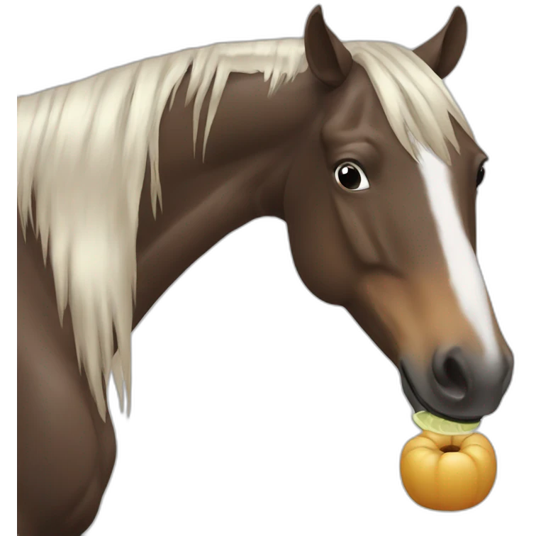 A horse eating a hosre emoji