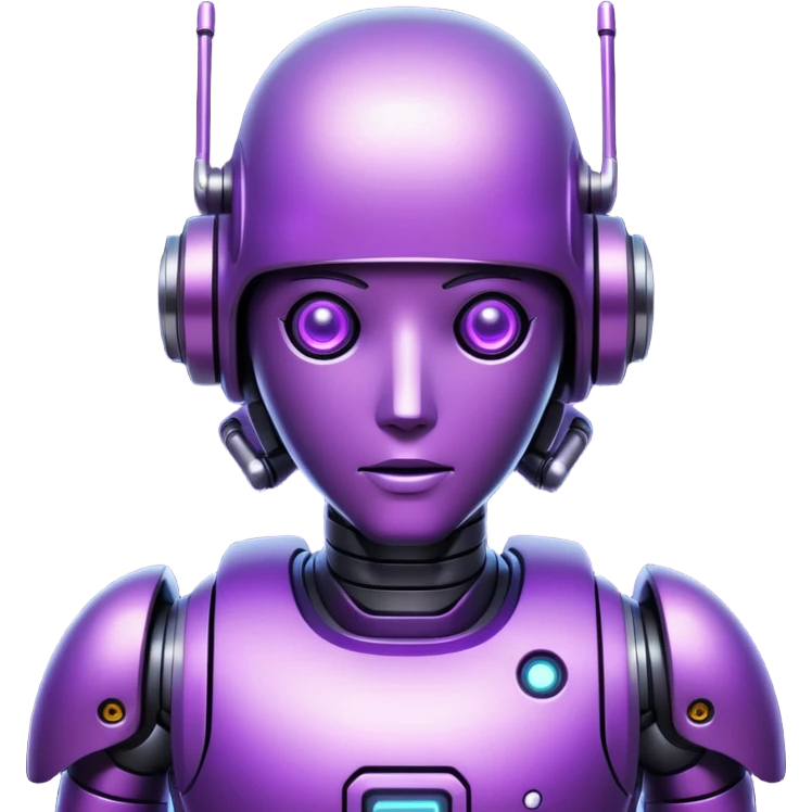 glitter purple cyberpunk robot emoji