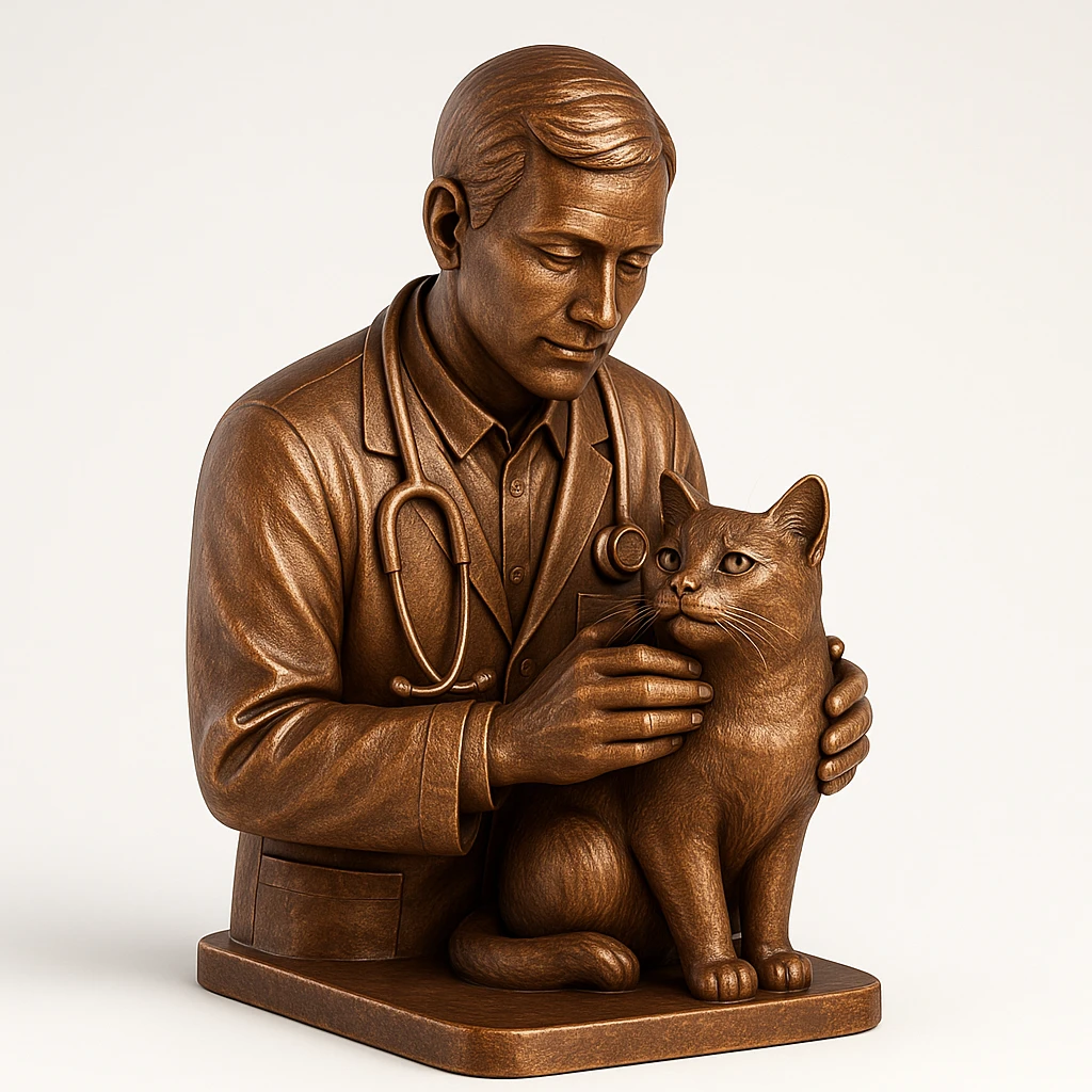 veterinarian examining a cat emoji