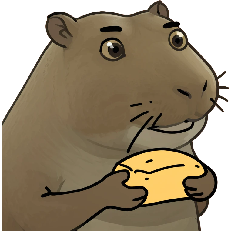Capybara holding 67 in hands emoji