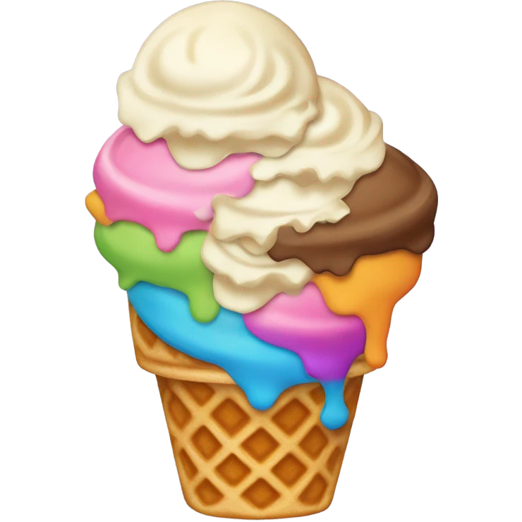 Ice cream waffle cone  emoji