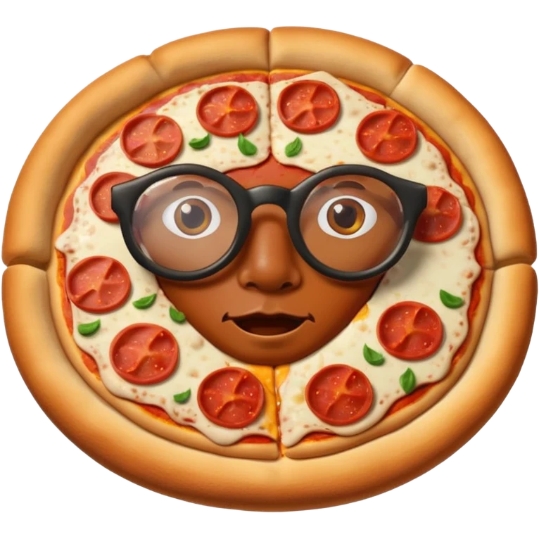 pizza face with glassess emoji