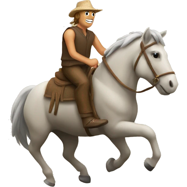 Bale man riding a horse emoji