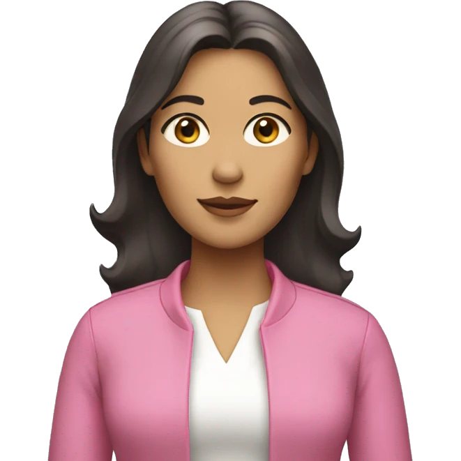 female architect with dark hair, tan skin, pink clothes and a crown emoji