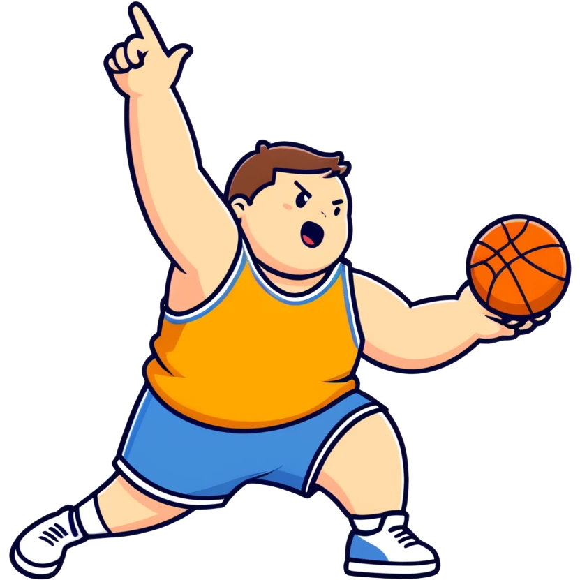 He’s a fat little basket ball player hooping Mexican  emoji