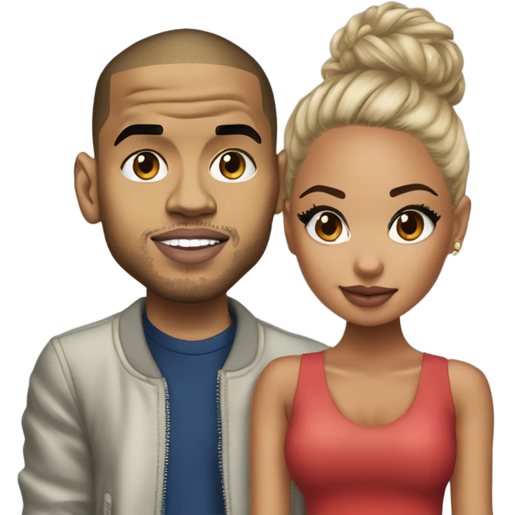 Hyper Realistic Chris Brown and beautiful Karruche Tran  emoji