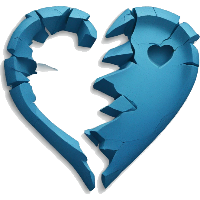 Blue broken heart emoji