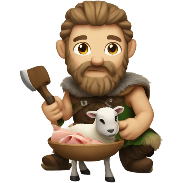 Viking eating lamb emoji