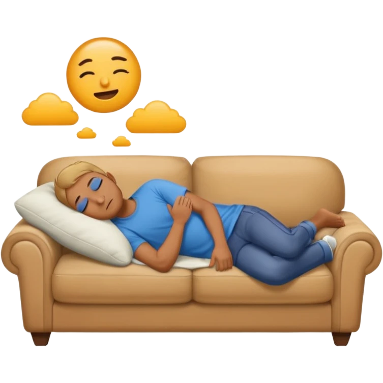 a man taking a nap on the couch emoji