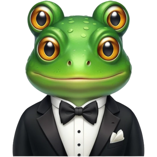 Frog with tux emoji