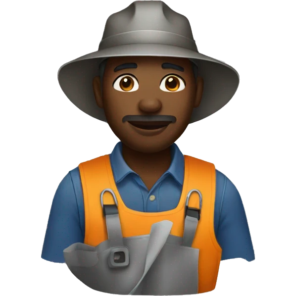 a black man farmer wearing a ppe emoji