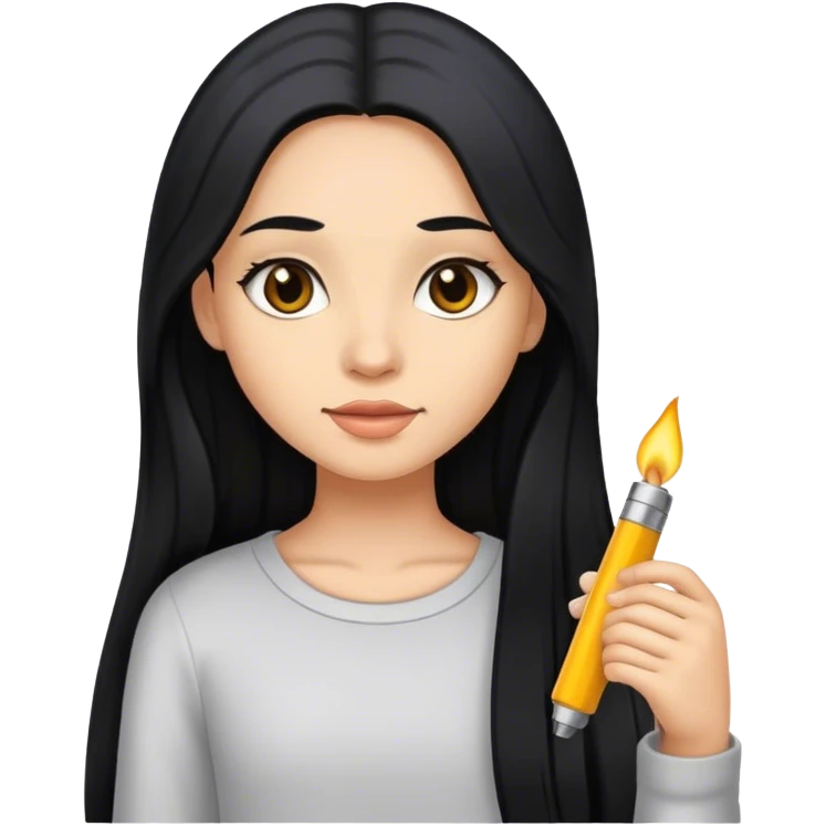 girl with long black hair + lighter skin emoji