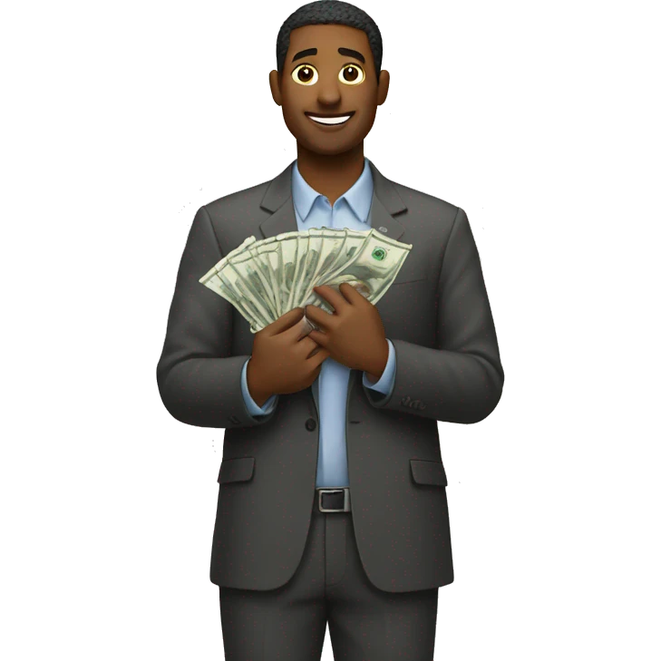 Man holding money emoji