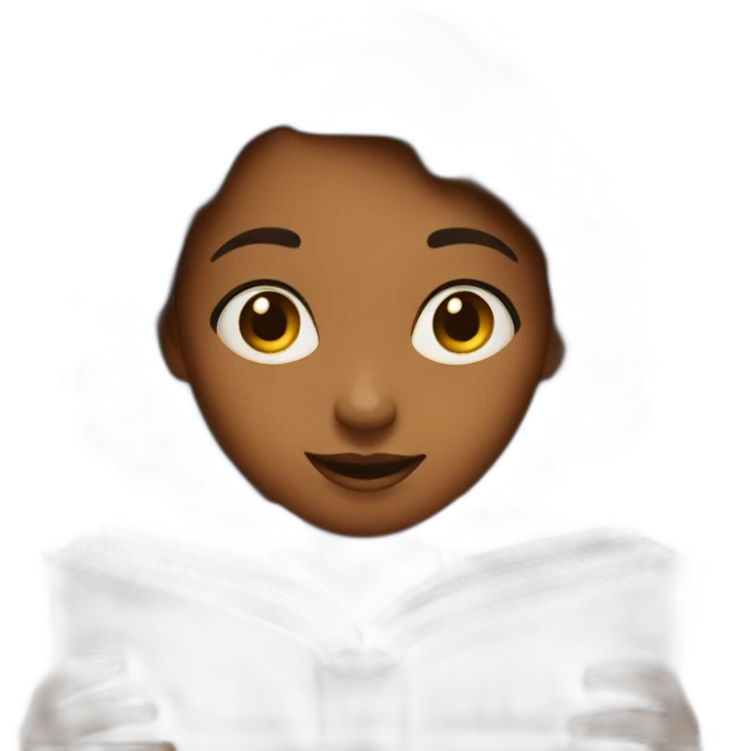 Girl reading book emoji
