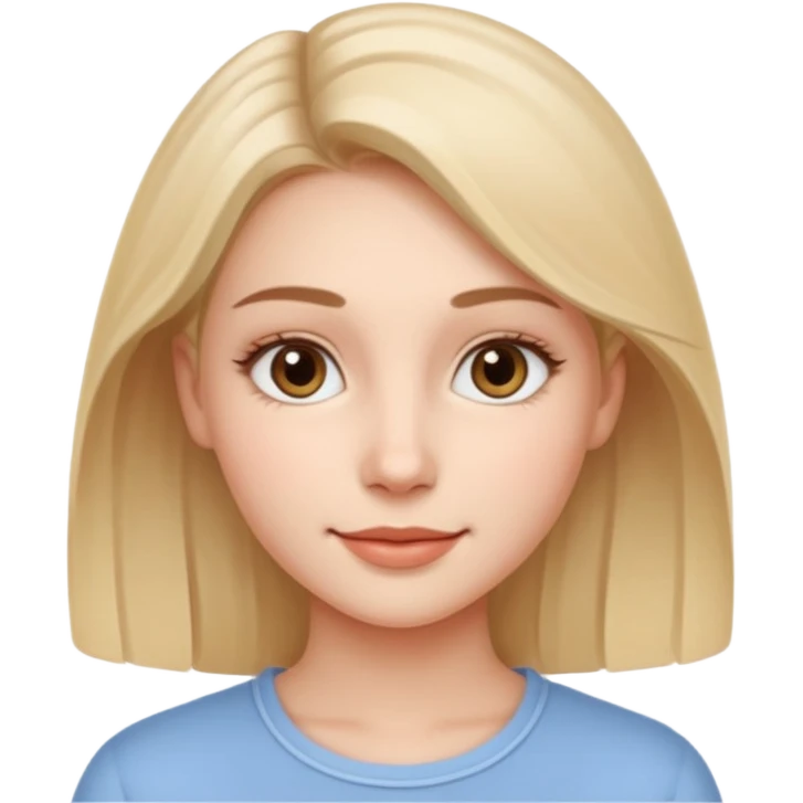 A realistic portrait of a young woman with soft facial features, clear skin, natural makeup, gentle eyes, symmetrical face, subtle smile, smooth lighting, high detail, photorealistic, 85mm len
 emoji