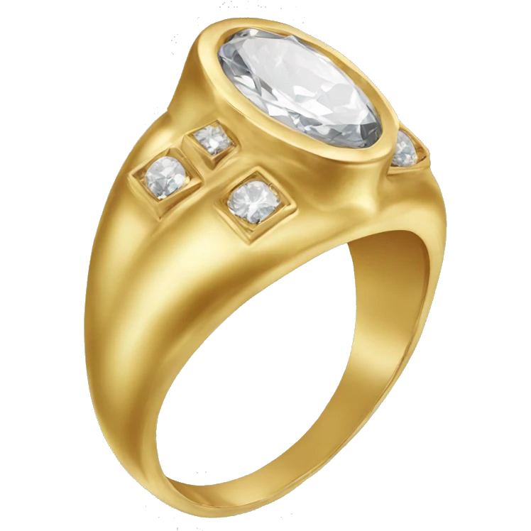 Gold ring with diamond emoji