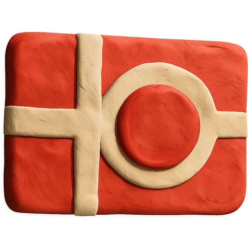 claymation style Denmark and Japan flag hybrid emoji