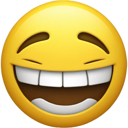 A yellow emoji smiling but with big biceps emoji