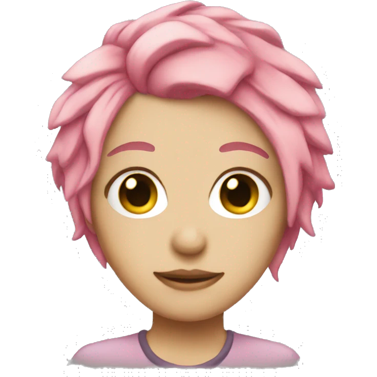 Emo girl with pink hair emoji
